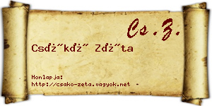 Csákó Zéta névjegykártya
